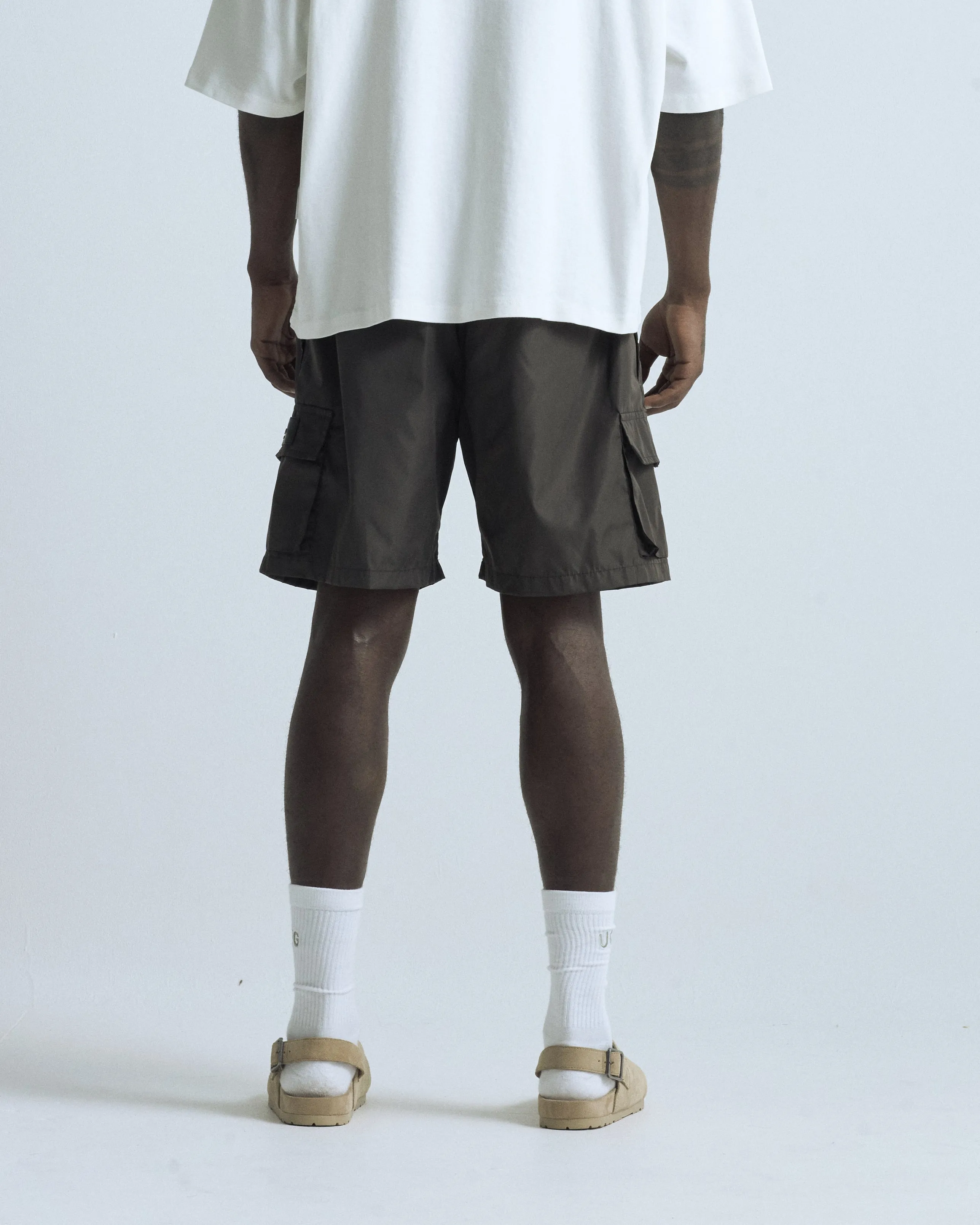 Basics Synthetic Cargo Short Brown