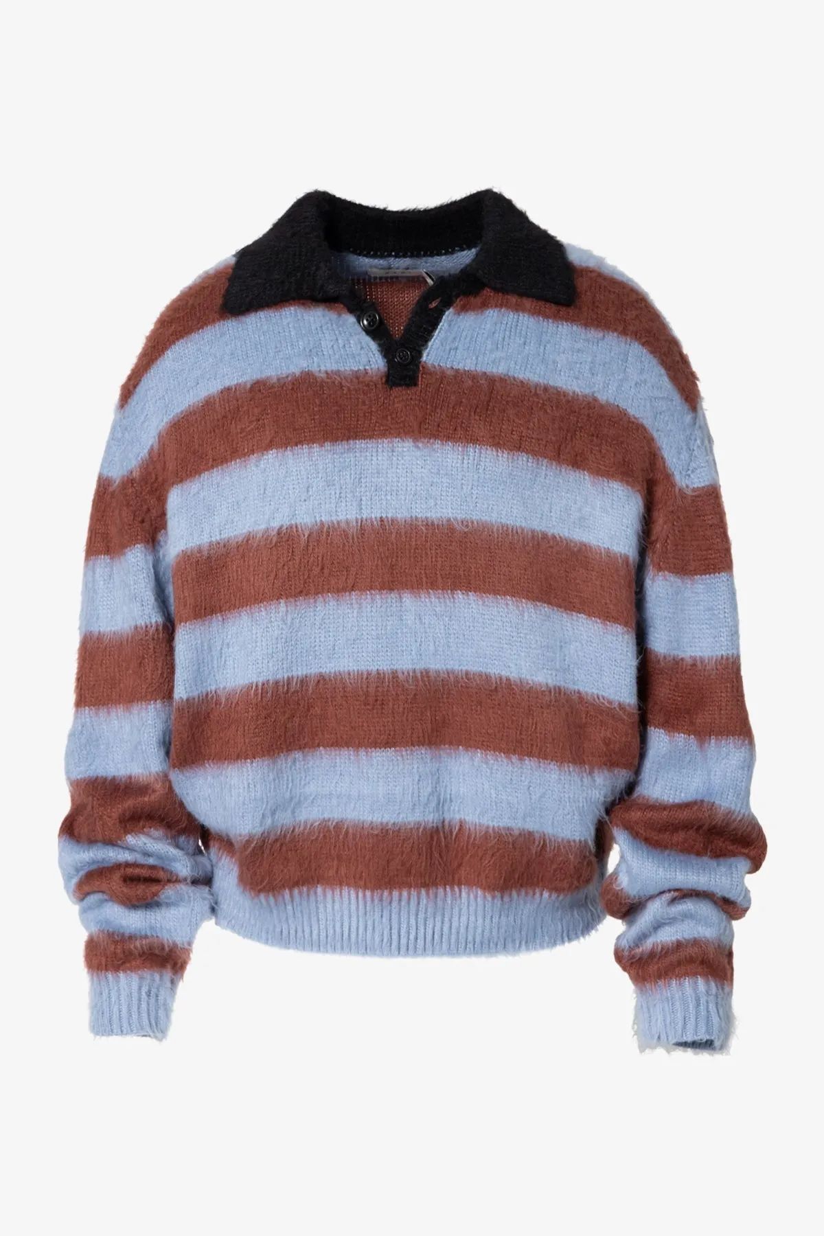 Prep Stripe Fuzzy Sweater - Blue/Red